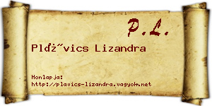 Plávics Lizandra névjegykártya